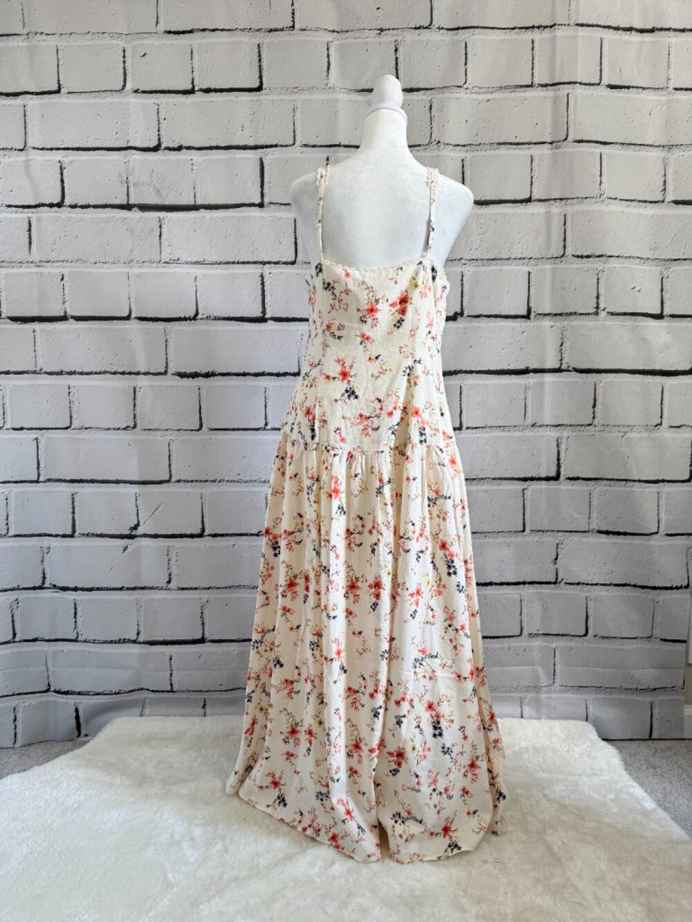 NWT Caroline Constas Floral Linen Blend Maxi Dress M - Picture 4 of 14